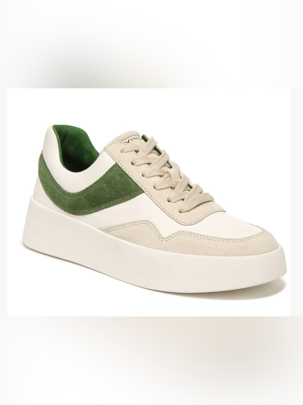 Vince Warren court shoe sneaker   
womens 9M. NWOT. Leather and suede. Palm leaf